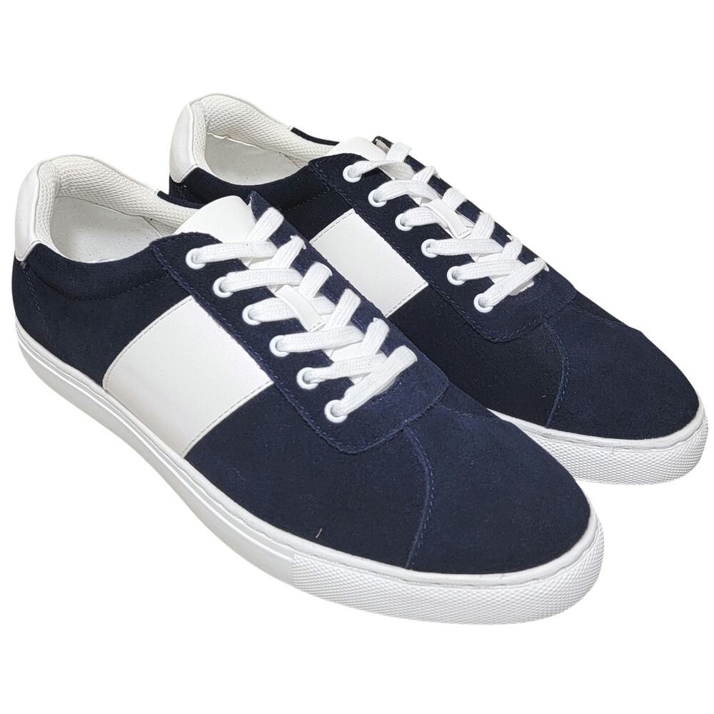 Bar III Men Keagan Low Top Lace Up Sneakers Size US 10.5M Navy Blue Suede